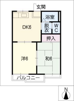 フォーブル開明(2DK/1階)の間取り写真