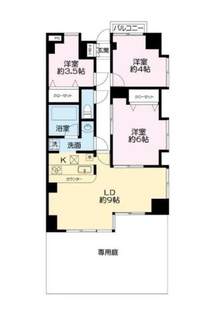 ナイスアーバン川口(3LDK/1階)の間取り写真