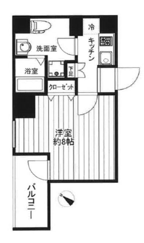 CREAL PREMIER八丁堀(1K/4階)の間取り写真