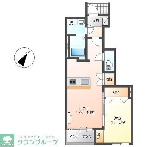 FOREST(1LDK/1階)の間取り写真