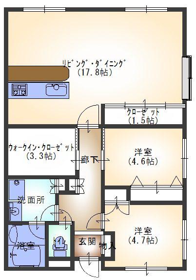 PRESTIGE札の辻(2SLDK/2階)の間取り写真