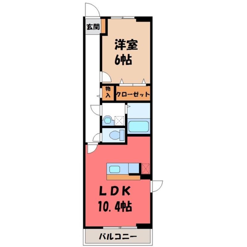 カーサ・ドマーニ(1LDK/2階)の間取り写真