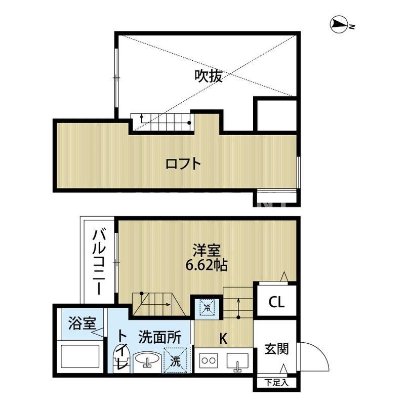 ポルトボヌール(ワンルーム/1階)の間取り写真