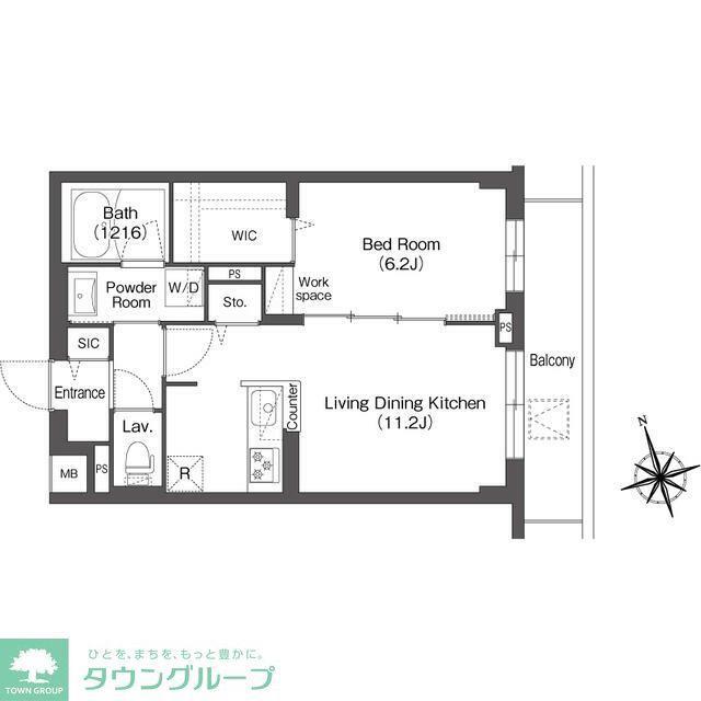 AIFLAT方南町(1LDK/1階)の間取り写真