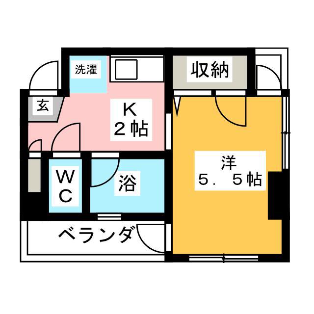 アルス佐藤(1K/4階)の間取り写真