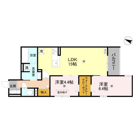 CORTE BREEZA御影(2LDK/3階)の間取り写真