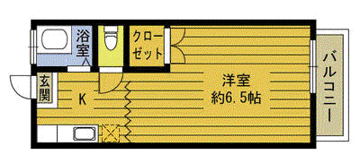 ヒカリビル(1K/2階)の間取り写真
