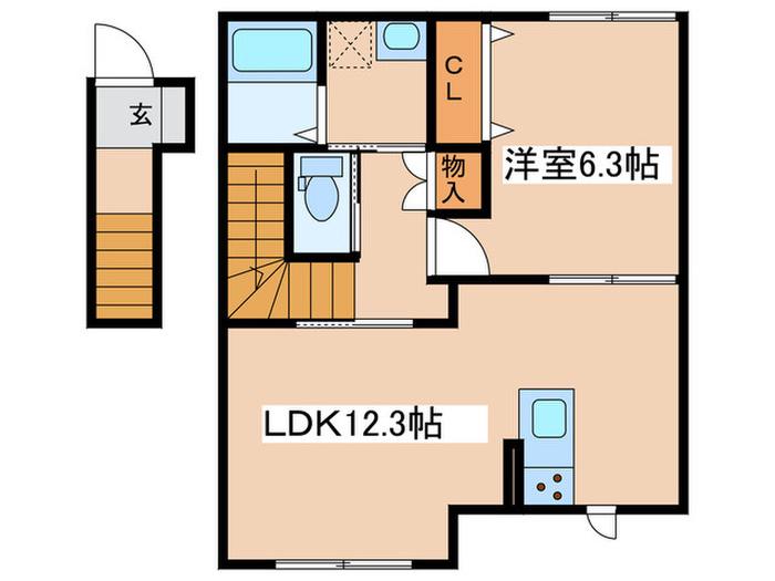 ベルクキルシェ(1LDK/2階)の間取り写真