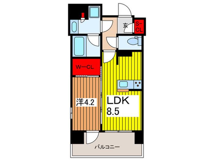 プレシス北浦和DIARA(1LDK/10階)の間取り写真