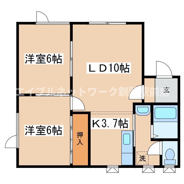第3すみれマンション(2LDK/1階)の間取り写真
