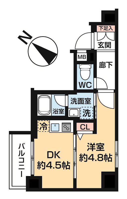 LAVENIR町田(1DK/8階)の間取り写真