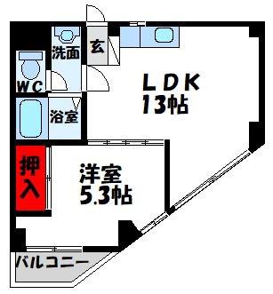 K-FLAT(1LDK/3階)の間取り写真