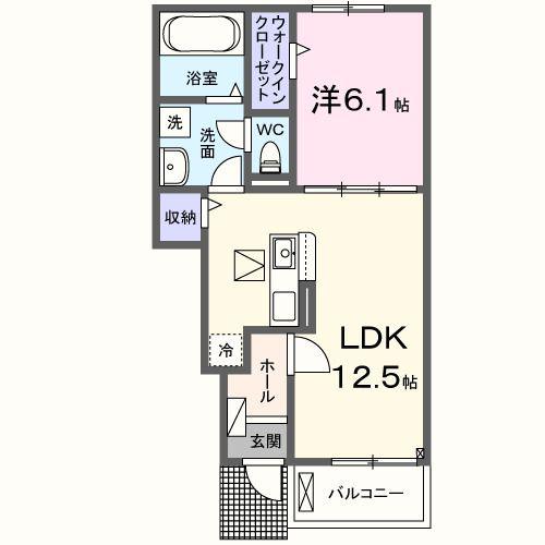 リリーフ・タカサゴ(1LDK/1階)の間取り写真