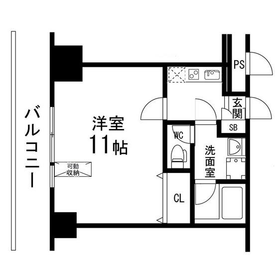REPEAMENT勾当台(1K/6階)の間取り写真