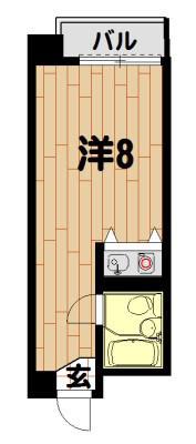 ピュアハイツ台町(ワンルーム/3階)の間取り写真