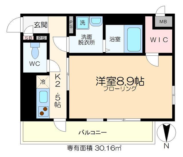ルピナス・住吉(1K/6階)の間取り写真