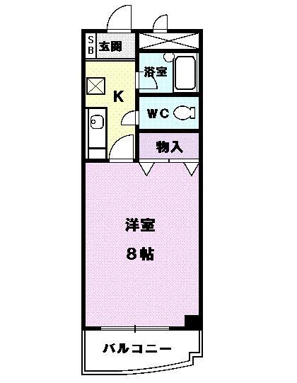 アベニュー名駅(1K/3階)の間取り写真