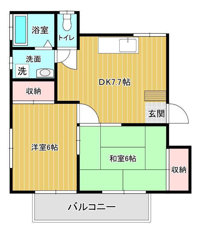 メゾン清水II(2DK/2階)の間取り写真