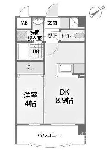 S-FORT箱崎東(1LDK/5階)の間取り写真