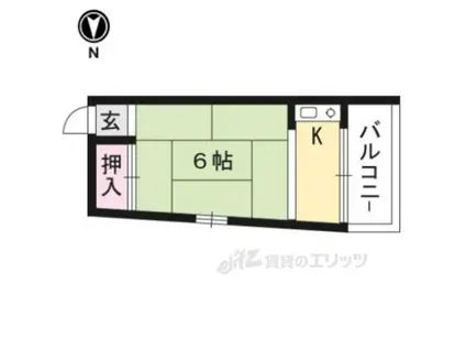 岡田アパート(1K/2階)の間取り写真