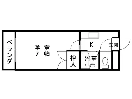 第3グリーンコーポ(1K/3階)の間取り写真