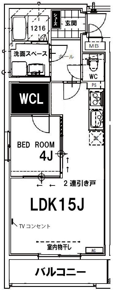 アネシス(1LDK/1階)の間取り写真