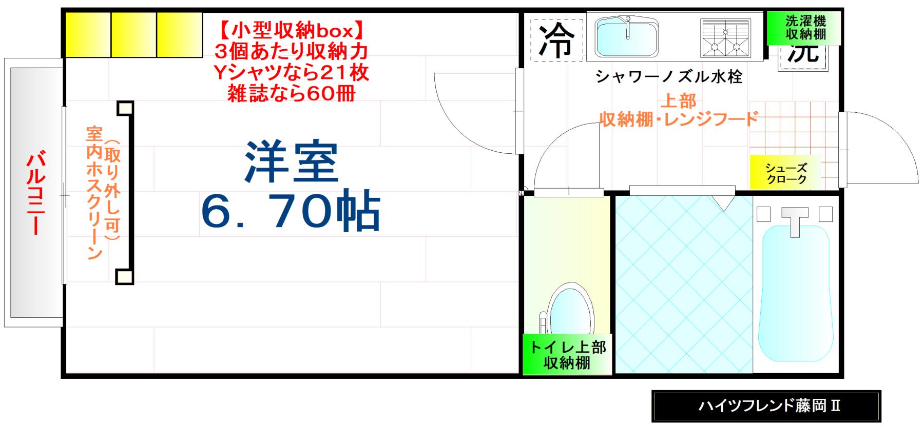 ハイツフレンド藤岡IIB(1K/2階)の間取り写真
