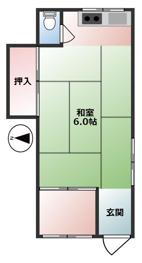 中村荘(ワンルーム/1階)の間取り写真