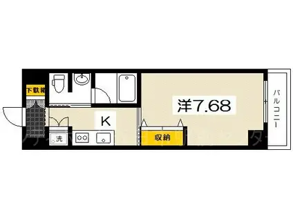 ＪＲ山陽本線 五日市駅 徒歩10分 8階建 築5年(1K/7階)の間取り写真