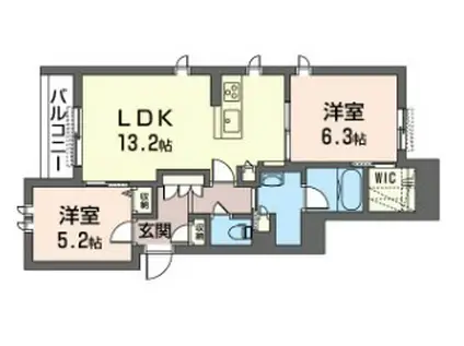  グランフェリシア(2LDK/3階)の間取り写真