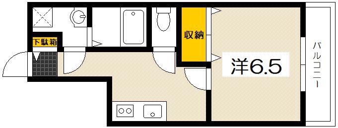 メゾンドルポ吉見園(1K/3階)の間取り写真