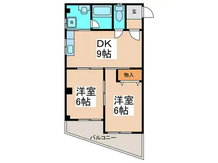 エグゼ21(2DK/3階)の間取り写真