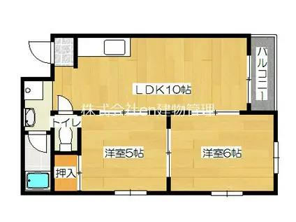 廣田マンション(2DK/4階)の間取り写真
