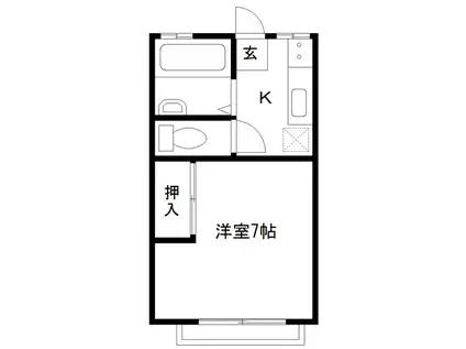 コーポデミツ(1K/2階)の間取り写真