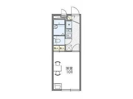 レオパレス昭徳II(1K/2階)の間取り写真