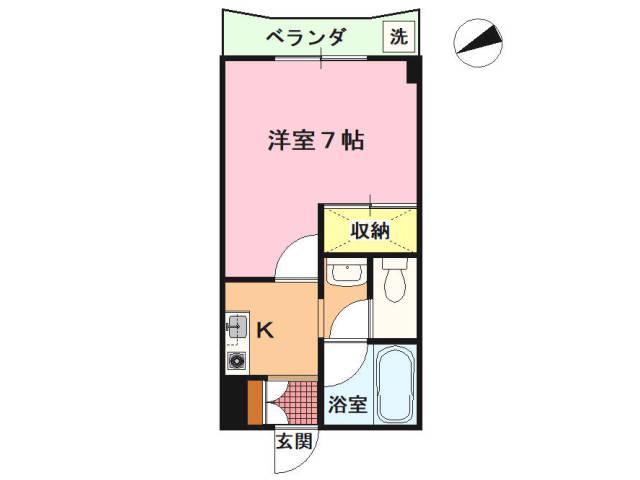 ALESC95マンション(1K/4階)の間取り写真