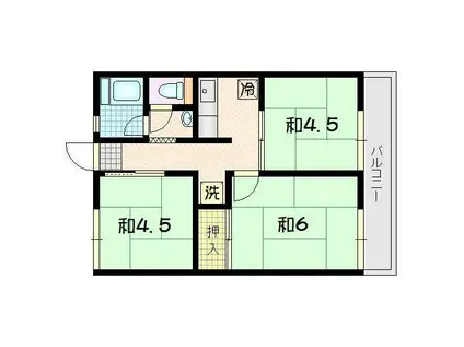 シティハイムさとう(3K/2階)の間取り写真