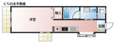 ハイツIN日高(ワンルーム/3階)の間取り写真