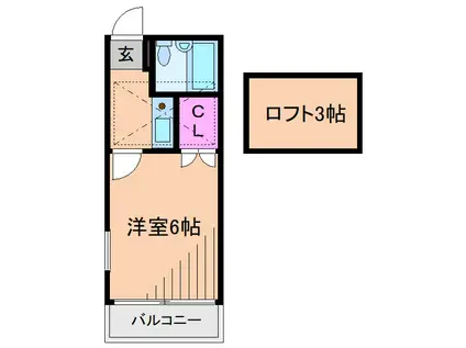 メイゾン綱島西(ワンルーム/2階)の間取り写真