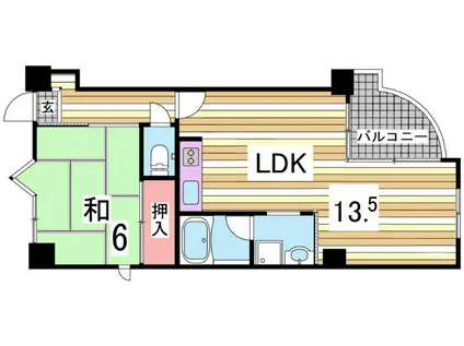 シティライフ多聞(1LDK/3階)の間取り写真