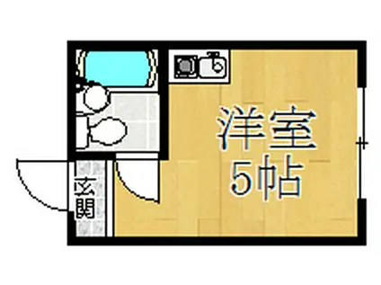 ハピネスジュン(ワンルーム/1階)の間取り写真