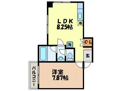 VEGA愛宕(1LDK/3階)の間取り写真