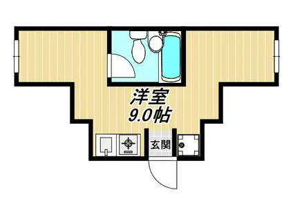 アルファ南清水・IV(ワンルーム/3階)の間取り写真