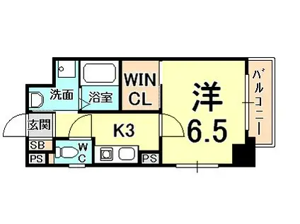 サムティ夙川レジデンス(1K/8階)の間取り写真