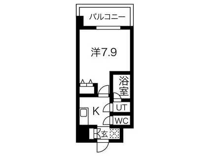 スプランディッド難波(1K/3階)の間取り写真