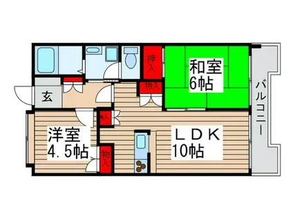 ヒルサイドコート松戸(2LDK/3階)の間取り写真