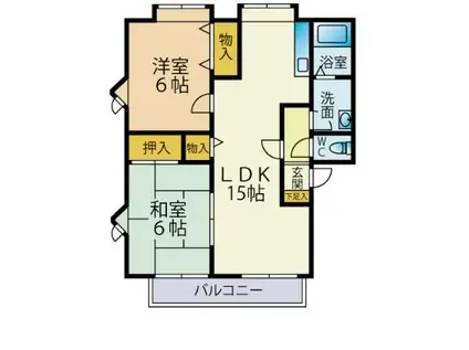 ティアラ飯田(2LDK/2階)の間取り写真