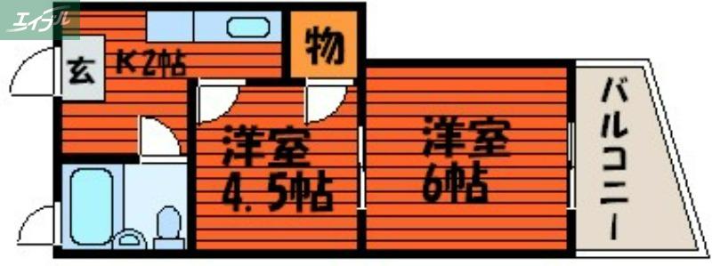 ウェーブレジデンス医大東(2K/5階)の間取り写真