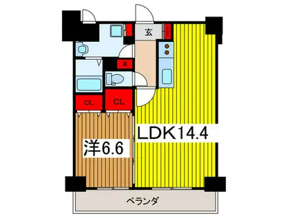 アクシーズタワー浦和岸町II(1LDK/9階)の間取り写真