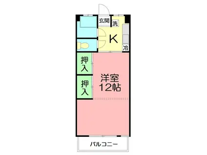 正栄荘(1K/2階)の間取り写真